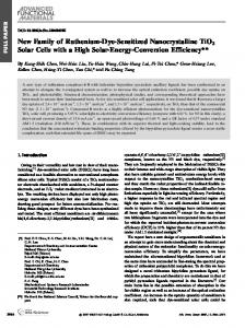 Sensitized Nanocrystalline TiO2 Solar Cells with a High Solar-Energy
