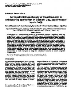 Seroepidemiological study of toxoplasmosis in ... - UM Repository