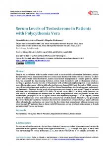 Serum Levels of Testosterone in Patients with Polycythemia Vera