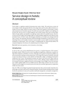 Service design in hotels: A conceptual review