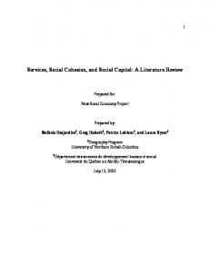 services, social cohesion, and social capital: a literature ... - CiteSeerX