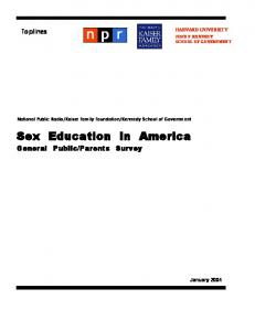 Sex Education in America - NPR