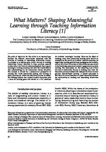 Shaping Meaningful Learning through Teaching Information Literacy