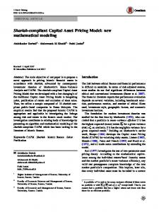 Shariah-compliant Capital Asset Pricing Model: new ... - Springer Link