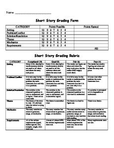 Short Story Grading Rubric