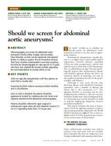 Should we screen for abdominal aortic aneurysms?