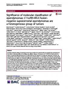 Significance of molecular classification of ependymomas - Springer Link