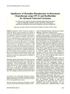 Significance of Thymidine Phosphorylase in Metronomic ...
