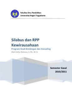Silabus dan RPP Kewirausahaan - Staff UNY - Universitas Negeri ...