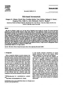 Silk-based biomaterials - Biomedical Engineering
