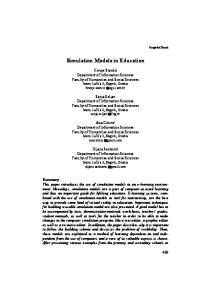 Simulation Models in Education - FFZG