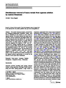Simultaneous removal of heavy metals from aqueous solution by ...