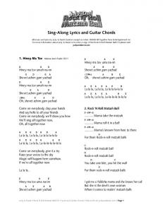 Sing-Along Lyrics and Guitar Chords - Judy & David