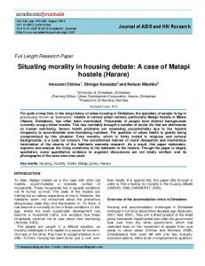 Situating morality in housing debate: A case of ... - Academic Journals
