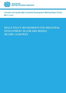skills policy instruments for industrial development in low and ... - UNIDO