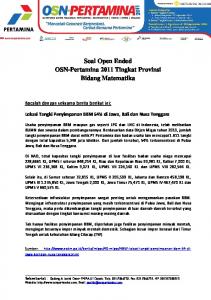 soal open ended provinsi matematika - OSN-Pertamina