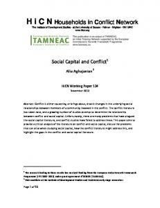 Social Capital and Conflict - Households in Conflict Network