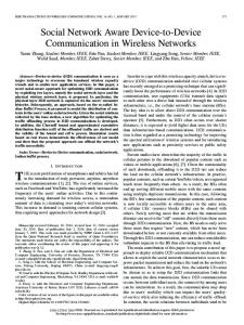 Social Network Aware Device-to-Device Communication ... - IEEE Xplore