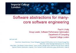 Software abstractions for many- core software engineering