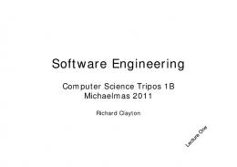 Software Engineering Lecture 1