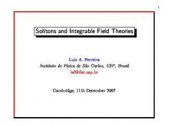 Solitons and Integrable Field Theories