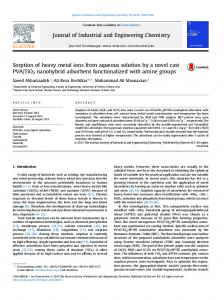 Sorption of heavy metal ions from aqueous solution