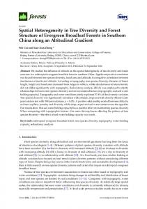 Spatial Heterogeneity in Tree Diversity and Forest ... - Semantic Scholar