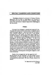 spatial learning and cognition - UV