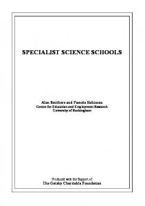 Specialist Science Schools - Gatsby Foundation