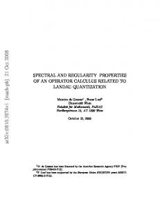 SPECTRAL AND REGULARITY PROPERTIES OF AN OPERATOR