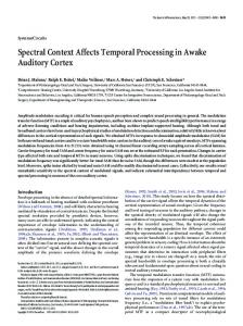 Spectral Context Affects Temporal Processing in Awake Auditory Cortex