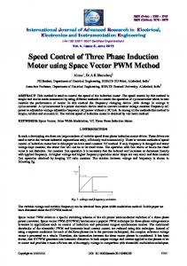 Speed Control of Three Phase Induction Motor using ... - IJAREEIE
