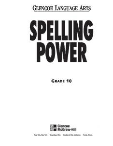 Spelling Power Workbook, Grade 10