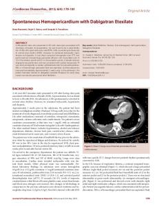 Spontaneous Hemopericardium with Dabigatran Etexilate - Journal of ...