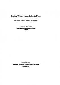 Spring Water Stress in Scots Pine - Epsilon Open Archive - SLU