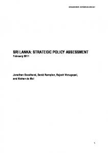 Sri Lanka Strategic Policy Assessment 2011 - LSE