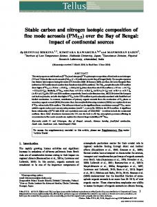 Stable carbon and nitrogen isotopic composition of fine mode aerosols ...