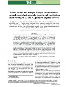 Stable carbon and nitrogen isotopic compositions of tropical ...