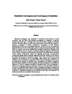 Statistical Convergence and Convergence in Statistics - arXiv