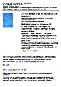Statistical power of goodness-of-fit tests based on the empirical ...