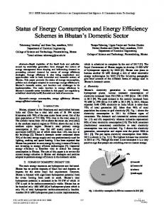 Status of Energy Consumption and Energy Efficiency Schemes in ...