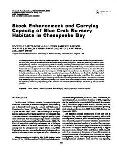 Stock Enhancement and Carrying Capacity of Blue Crab Nursery ...