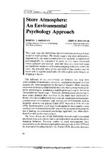 Store Atmosphere: An Environmental Psychology ...