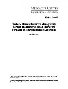 Strategic Human Resources Management ... - Mercatus Center