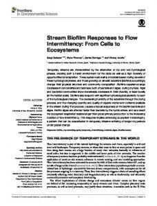 Stream Biofilm Responses to Flow Intermittency - Semantic Scholar