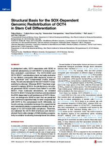 Structural Basis for the SOX-Dependent Genomic ... - Cell Press