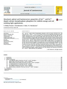 Structural, optical and luminescence properties of