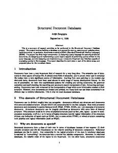Structured Document Databases - Semantic Scholar