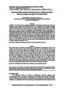 Students' Mathematical Communication Ability and Self - Journal (UAD