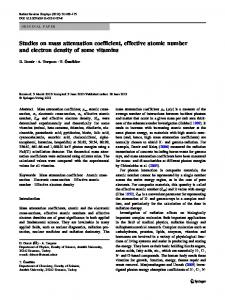 Studies on mass attenuation coefficient, effective ... - Springer Link